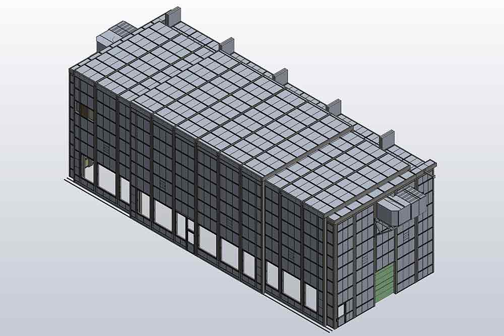 Plan Schallschutzhaube für Großgetriebeprüfstand Plan Schallschutzhaube für Großgetriebeprüfstand